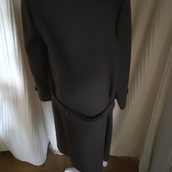 PERRY ELLIS brown wool coat with sheared fur collar, size 4 - Picture 5 of 8